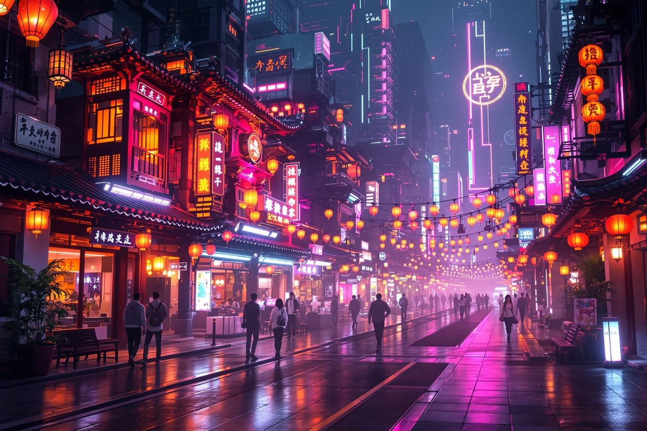 久青草视频-赛博朋克美学：当东方遇见未来